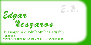 edgar meszaros business card